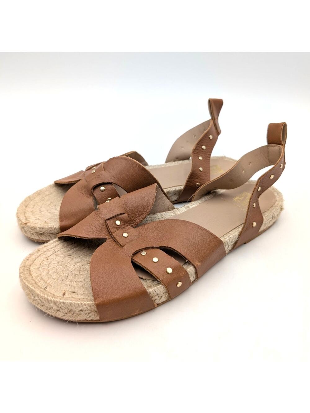 Bruno Magli Perla Ankle Strap Espadrille Sandals Women's Brown Size US8M EU38.5